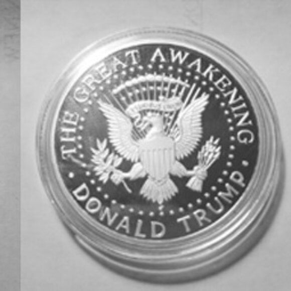Q-Anon Coin – Great Awakening Trump Silver Plated Q Anon Coin LIMITED EDITION - Picture 2 of 2